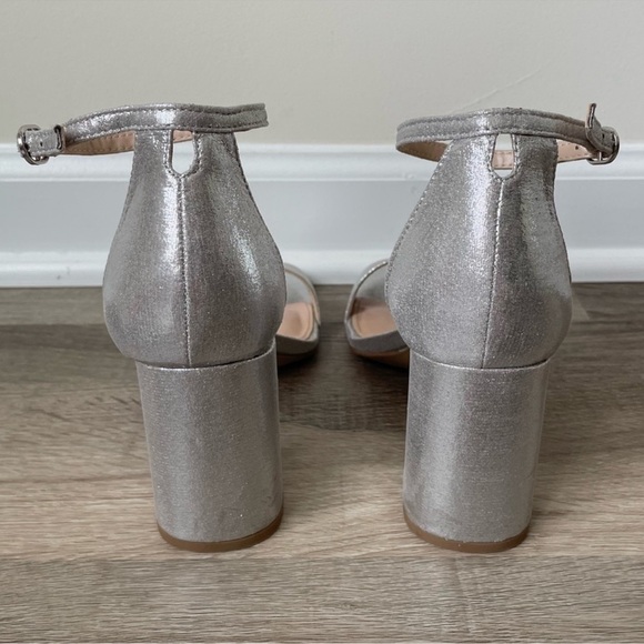 Kelly and Katie NEW Silver Shimmer Caital Sandal Block Heels Women’s 8.5 Prom - Picture 4 of 8